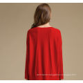 Classy Batwing Roung Neck Collar Merino Wool Cashmere Sweater For Girls